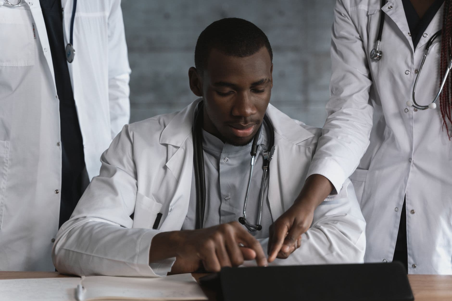 Healthcare marketing team reviewing strategy